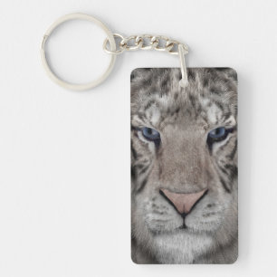 White Tiger Head Wildlife Aesthetic Keychain