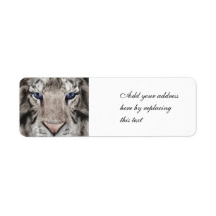 White Tiger Head Wildlife Aesthetic Label