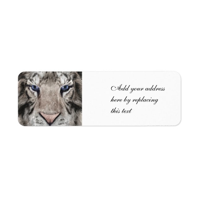 White Tiger Head Wildlife Aesthetic Label (Front)