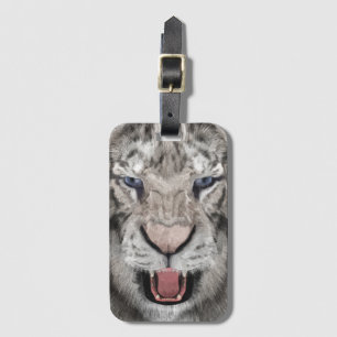 White Tiger Head Wildlife Aesthetic Luggage Tag