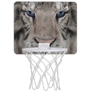 White Tiger Head Wildlife Aesthetic Mini Basketball Hoop
