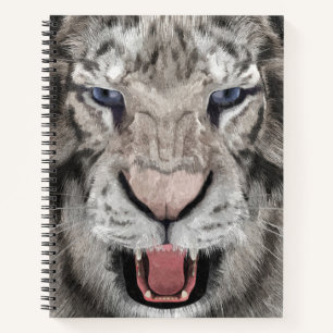White Tiger Head Wildlife Aesthetic Notebook
