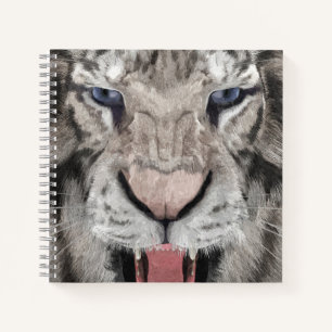White Tiger Head Wildlife Aesthetic Notebook