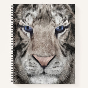 White Tiger Head Wildlife Aesthetic Notebook