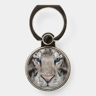 White Tiger Head Wildlife Aesthetic Phone Ring Stand