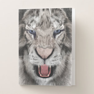 White Tiger Head Wildlife Aesthetic Pocket Folder