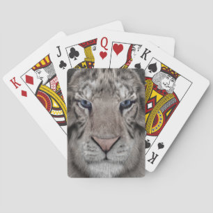 White Tiger Head Wildlife Aesthetic Poker Cards