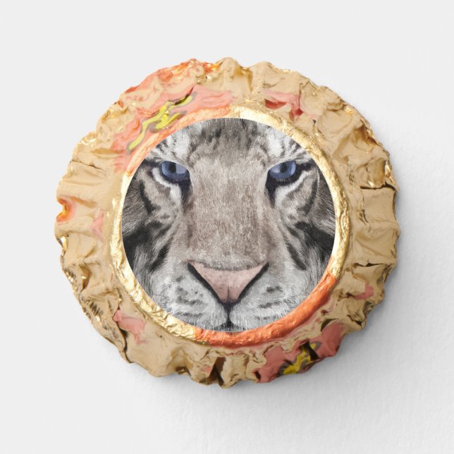 White Tiger Head Wildlife Aesthetic Reese's Peanut Butter Cups (Front)