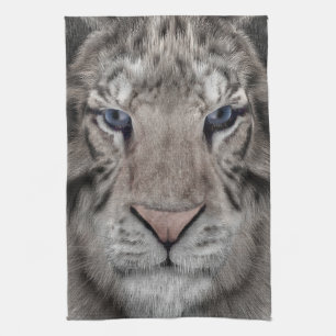 White Tiger Head Wildlife Aesthetic Towel