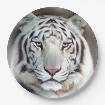 White Tiger Ii Paper Plates by rosstreasuresetc at Zazzle