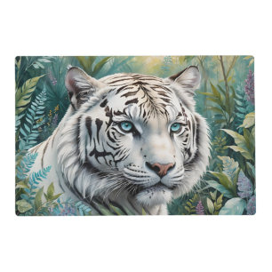 White Tiger in a Blue Green Jungle Placemat