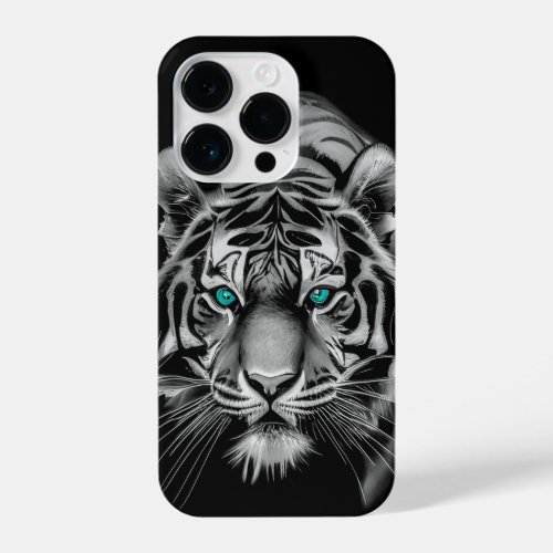 White Tiger in a Dark Close Up iPhone 14 Pro Case