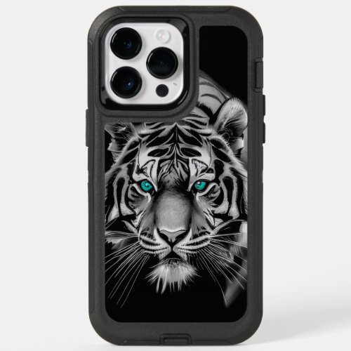 White Tiger in a Dark Close Up OtterBox iPhone 14 Pro Max Case