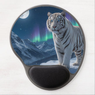 White Tiger In Night Mountains Gel Mouse Pad