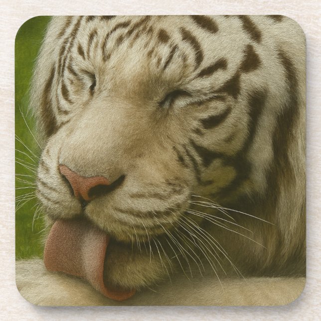 White Tiger in Private Grooming Ritual Beverage Coaster (Front)