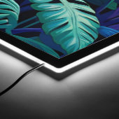 White Tiger in purple flowers  LED Sign (Corner)