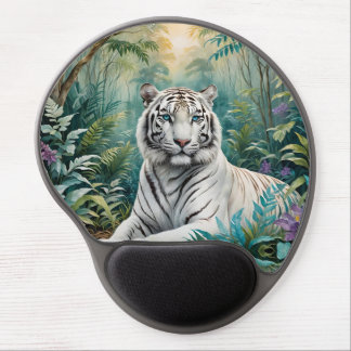White Tiger Jungle Flora Gel Mouse Pad