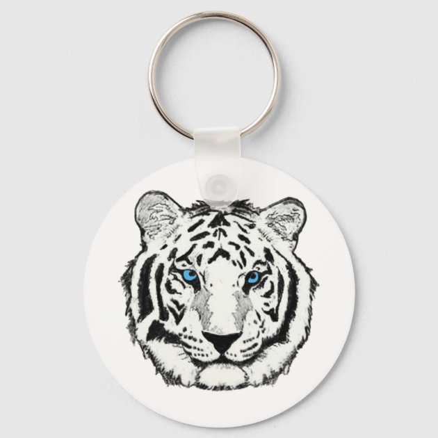 White hot sale tiger keychain