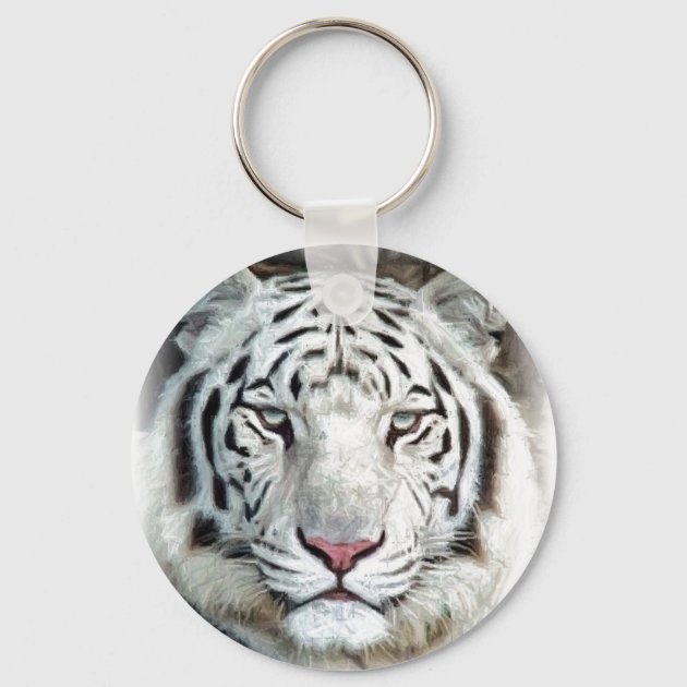 White hot sale tiger keychain