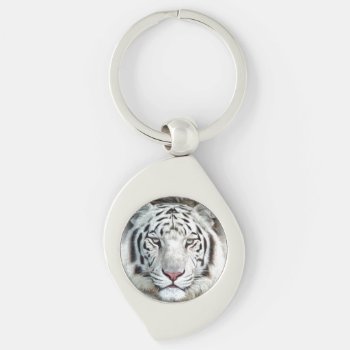 White Tiger Keychain by rosstreasuresetc at Zazzle