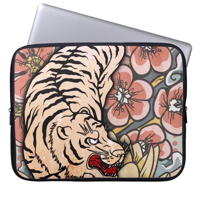 White Tiger Laptop Sleeve (Front)