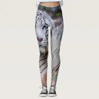 White tiger pattern leggings