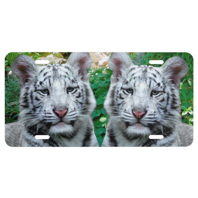 White Tiger License Plate (Front)
