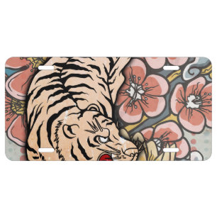 White Tiger License Plate