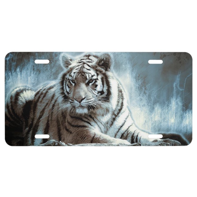 White Tiger License Plate (Front)