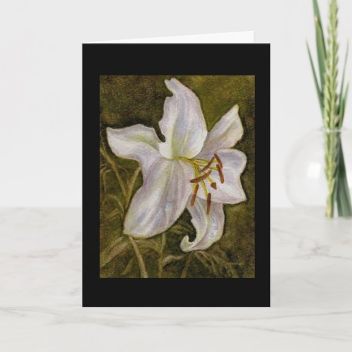 White Tiger Lily Easter Card
