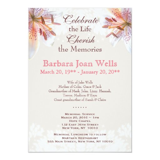 How To Write An Invitation To A Memorial Service 6