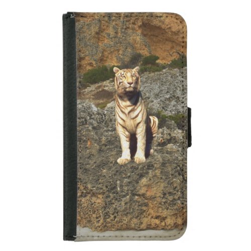 White Tiger Lookout   Samsung Galaxy S5 Wallet Case