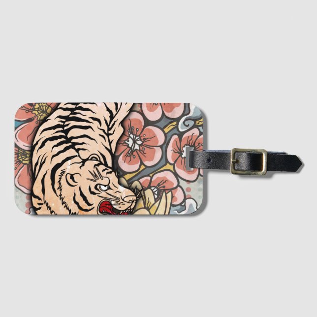 White Tiger Luggage Tag (Front Horizontal)