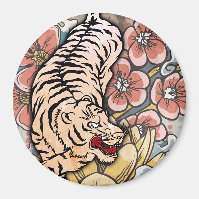 White Tiger Magnet (Front)