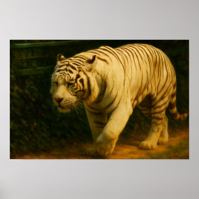 White Tiger Majesty – Stylized Wildlife Art Print (Front)
