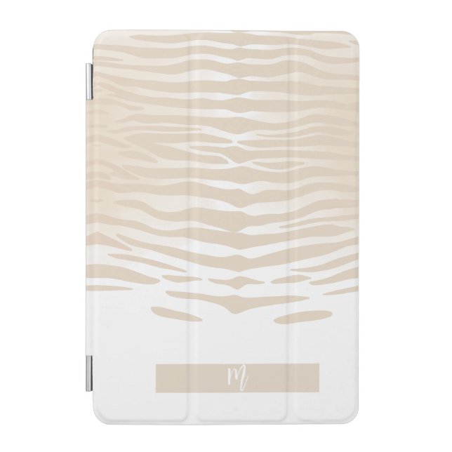 White Tiger monogram iPad Mini Cover (Front)