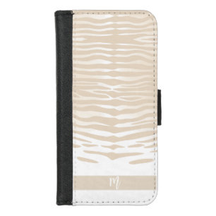 White Tiger Monogram iPhone 8/7 Wallet Case