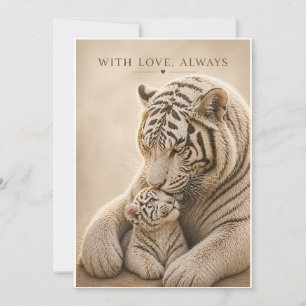 White Tiger Mother and Cub Card – With Love, Alway