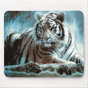 White Tiger Mouse Pad