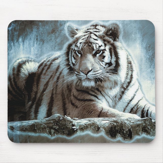 White Tiger Mouse Pad (Front)