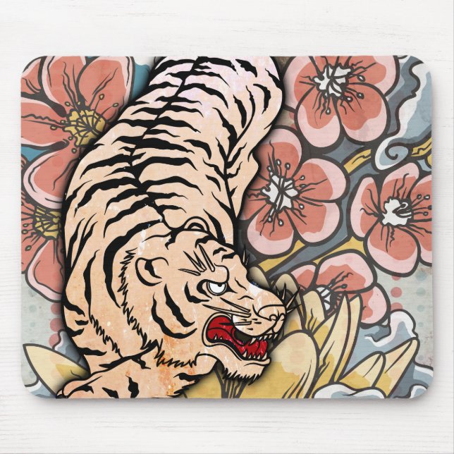 White Tiger Mouse Pad (Front)