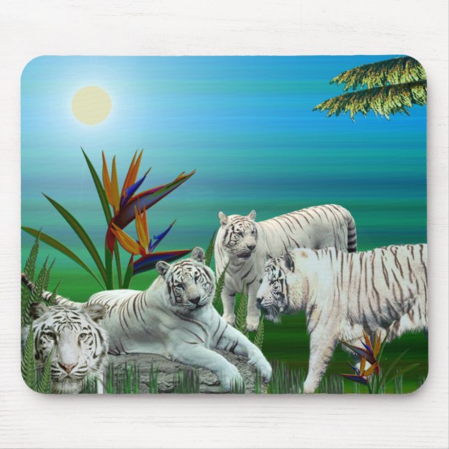 White Tiger Mousepad03 Mouse Pad (Front)