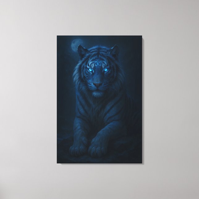 White Tiger – Mystical Fantasy Portrait – ManJiang Canvas Print (Front)