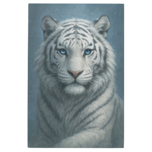 White Tiger – Mystical Fantasy Portrait – ManJiang Metal Print