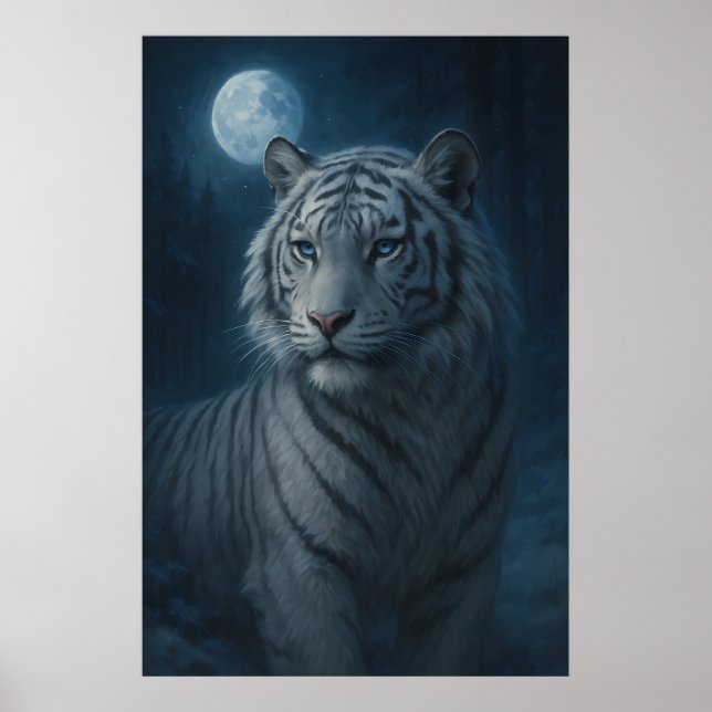 White Tiger – Mystical Fantasy Portrait – ManJiang Poster (Front)