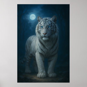 White Tiger – Mystical Fantasy Portrait – ManJiang Poster