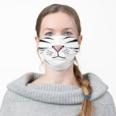 White Tiger Nose Adult Cloth Face Mask (Worn)