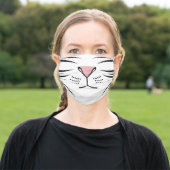 White Tiger Nose Adult Cloth Face Mask (Outside)