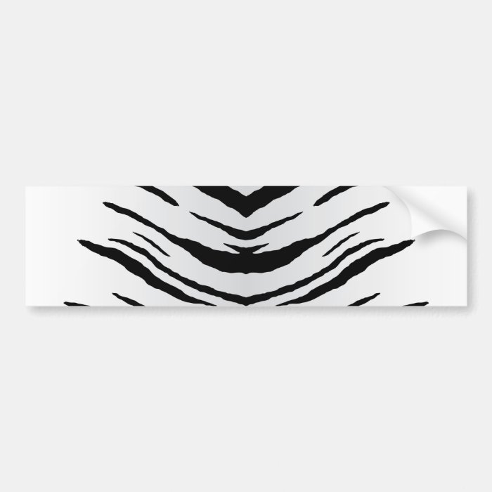 White Tiger or Zebra Striped Bumper Sticker