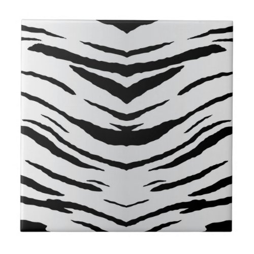 White Tiger or Zebra Striped Ceramic Tile
